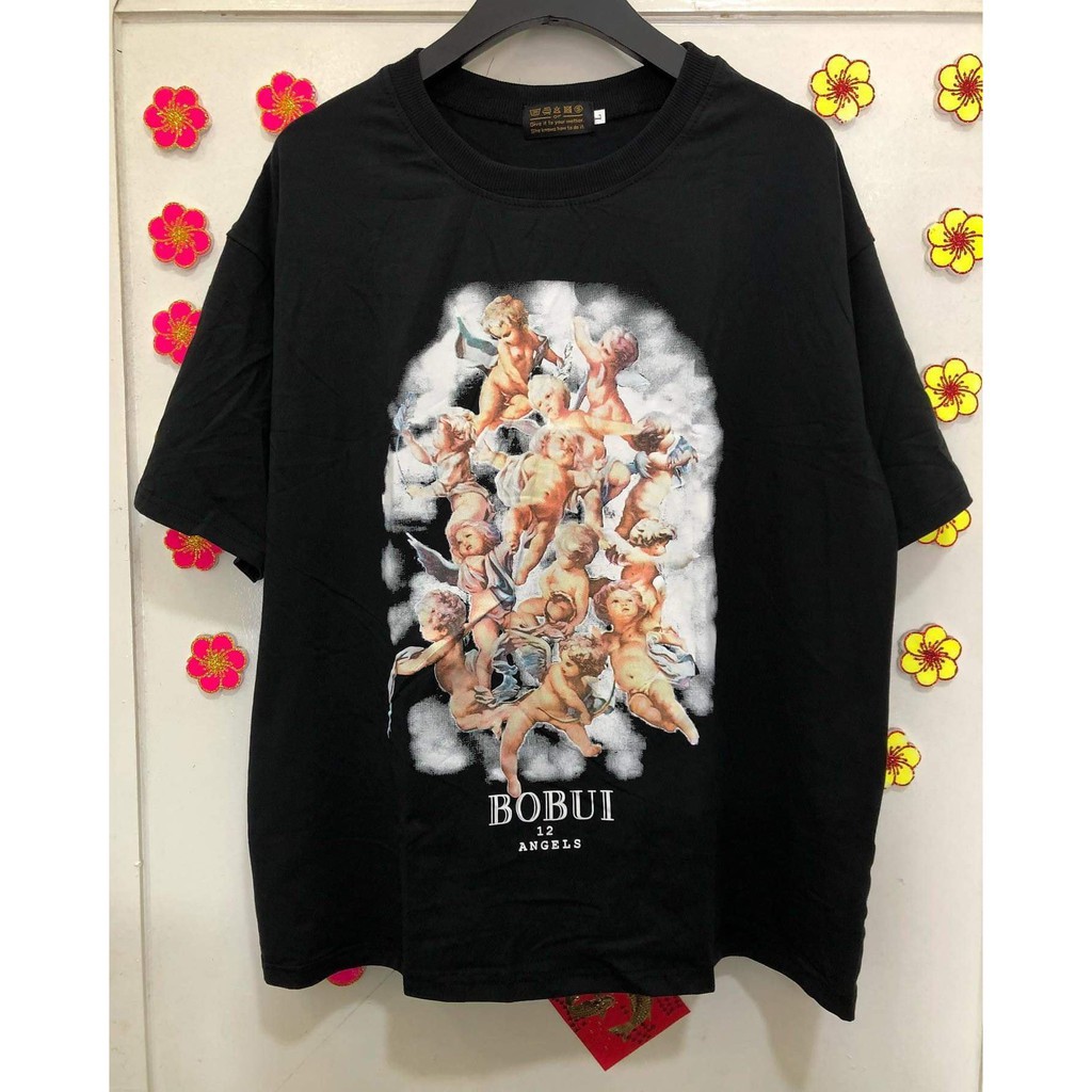 Áo BOBUI 12 Angels Black / Blue - Áo thun Bobui Saigon , Tee BOBUI 12 thiên thần Đen / Xanh