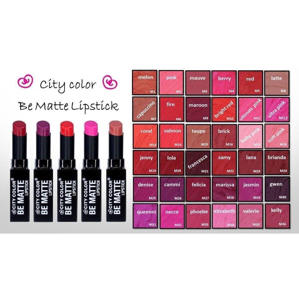 Son lì City Color Be Matte chính hãng màu chuẩn đẹp mịn