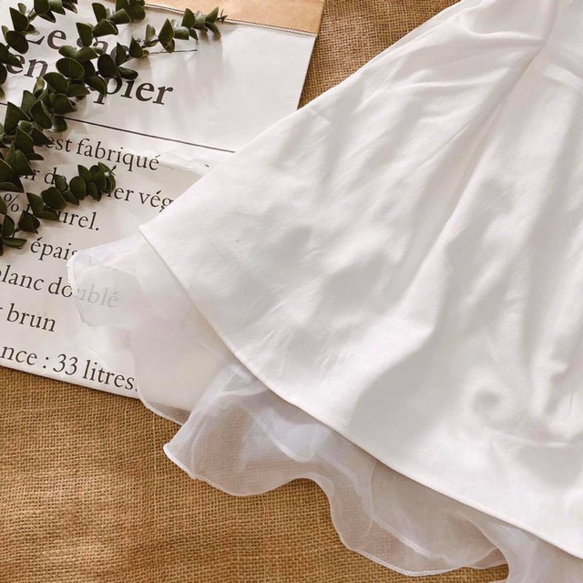 Đầm tiểu thư BlaPInk thiết kế 2 dây phối tay voan trắng -Kylie