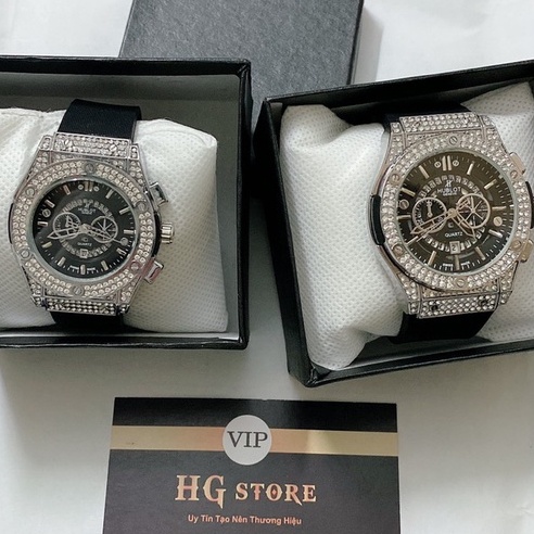 Đồng Hồ Nam Nữ 6 Kim Đính Đá Cao Cấp Kèm Hộp và Thẻ BH 12 Tháng Lỗi 1 Đổi 1 Miễn Phí, Đồng Hồ Cặp Đôi Món Quà Ý Nghĩa