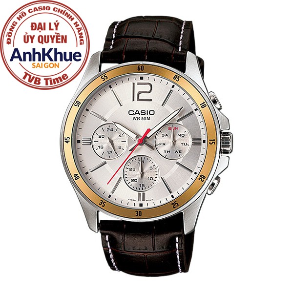 Đồng hồ nam dây da Casio Standard chính hãng Anh Khuê MTP-1374L-7AVDF (43mm)