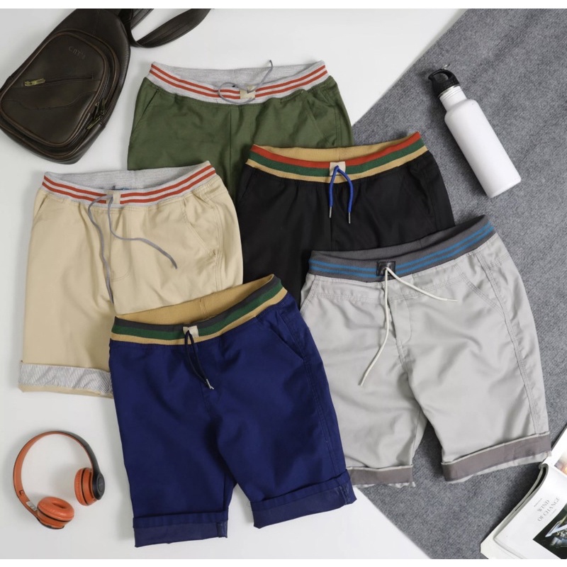 Quần Short nam kaki lưng thun hải triều 089