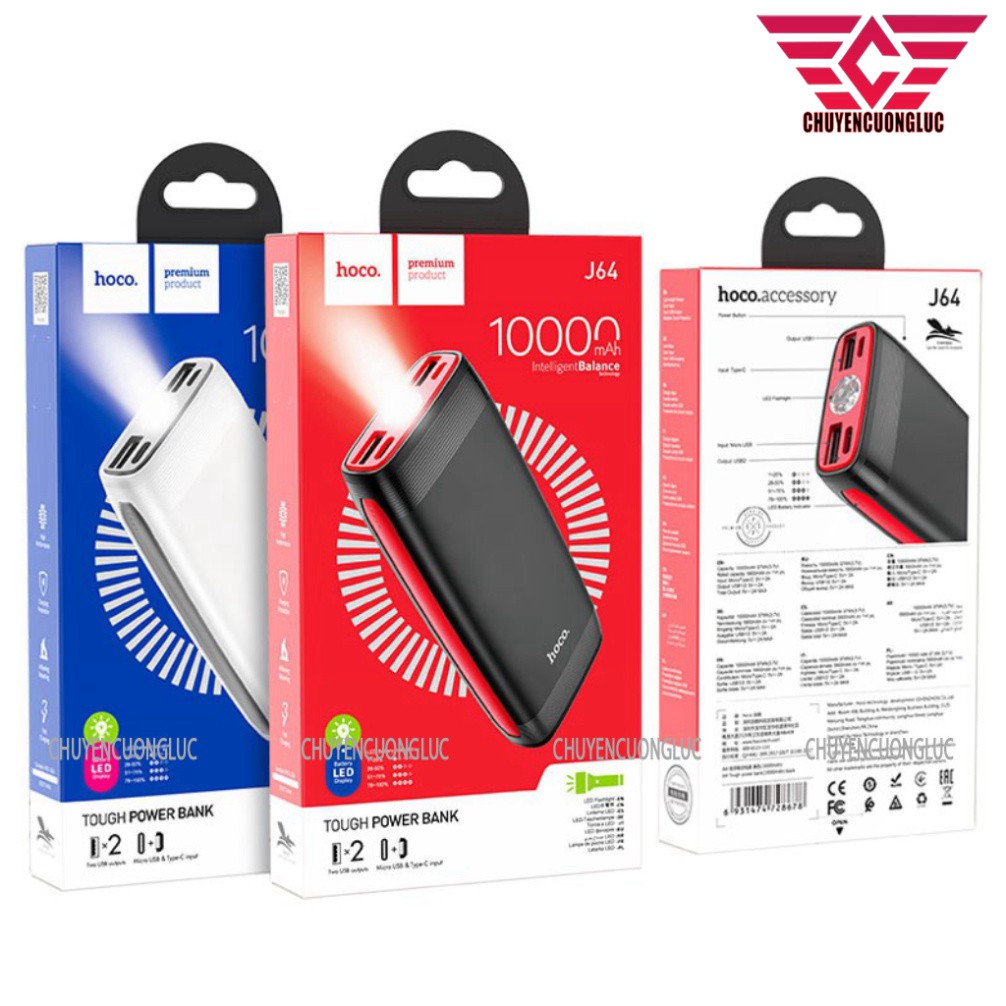 Sạc Dự Phòng dung lượng cao 10.000 mAh - Hoco J64 - Hàng chính hãng