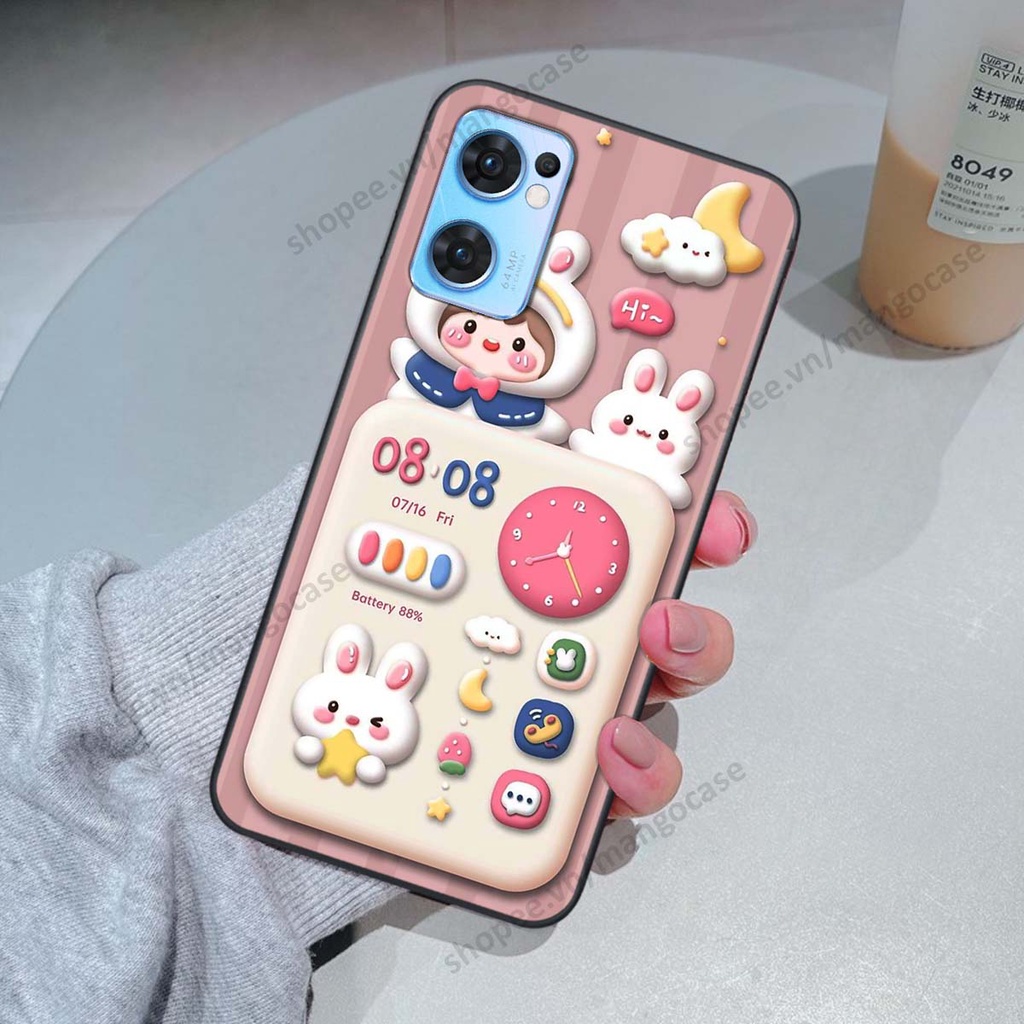 Ốp lưng Oppo Reno7 / Reno7 Z 5G / Reno 7 hình gấu, thỏ, đồng hồ cute dễ thương