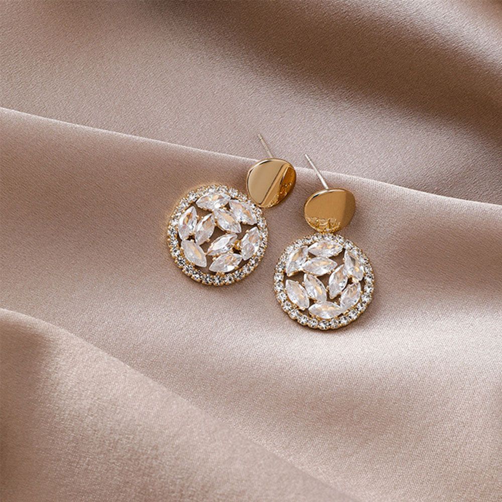 Bông tai S925 hình tròn nhiều màu thời trang thanh lịch cho nữ