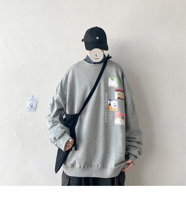 Áo Sweater Dáng Rộng Cổ Tròn Cá Tính Cho Nam | BigBuy360 - bigbuy360.vn
