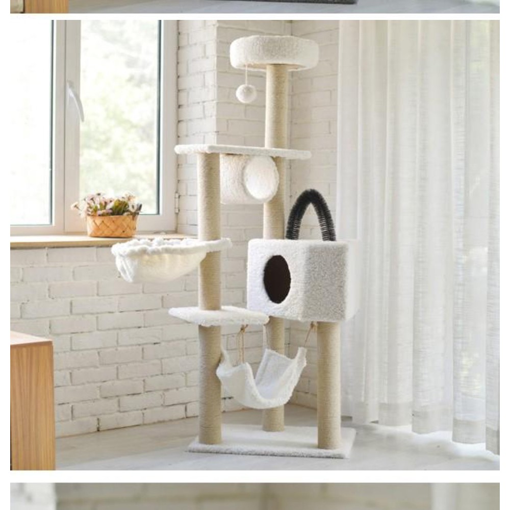 Doremiu- Trụ mèo leo trèo 4 tầng Nhà cây cho mèo lớn cao 1,6m cat tree dụng cụ cào móng