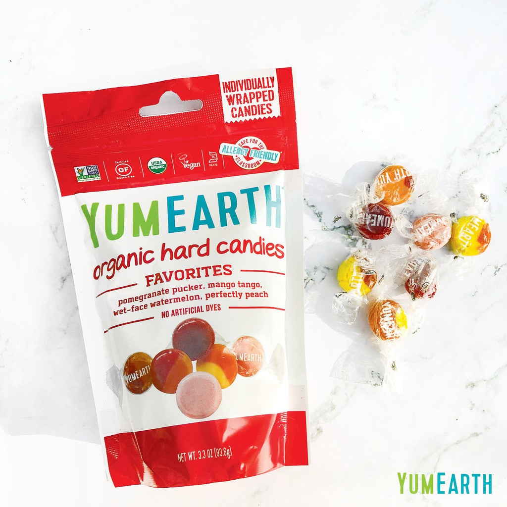 Kẹo viên hữu cơ 4 hương vị trái cây Yumearth 93.6g