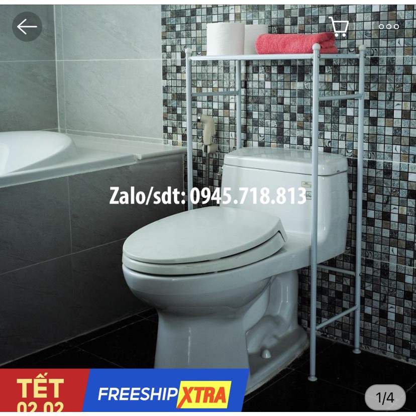 Kệ Toilet 1 2 3 Tầng Kệ Nhà Vệ Sinh Nhà Tắm Để Đồ Trên Bồn Cầu Màu Trắng