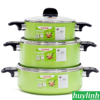 Bộ nồi canh chống dính đáy từ Supor S08A-T5 - 3 nồi