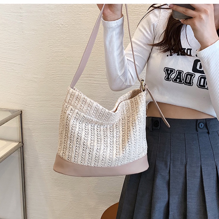 Túi Xách Bằng Rơm Kích Thước Lớn Thời Trang Dễ Phối Đồ Cho Nữ