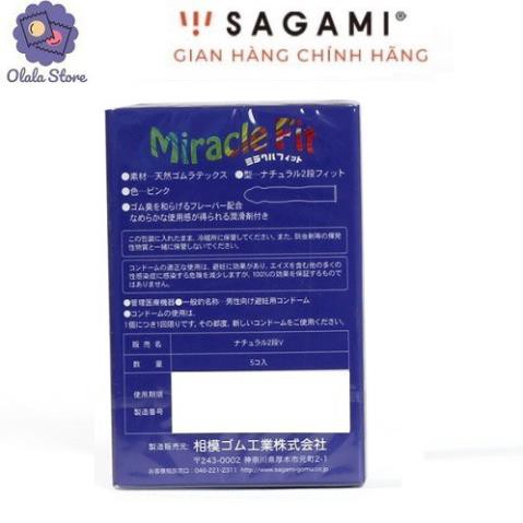 Bao cao su Sagami Miracle - Thiết kế 3D - Ôm khít - Siêu mỏng - Không mùi- Hộp 10 chiếc- HÀNG CHÍNH HÃNG