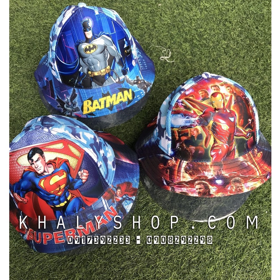 Nón Mũ Vành Tai Bèo BUCKET lính hình Superman - Ironman - Batman nổi 3D siêu ngầu cho bé trai