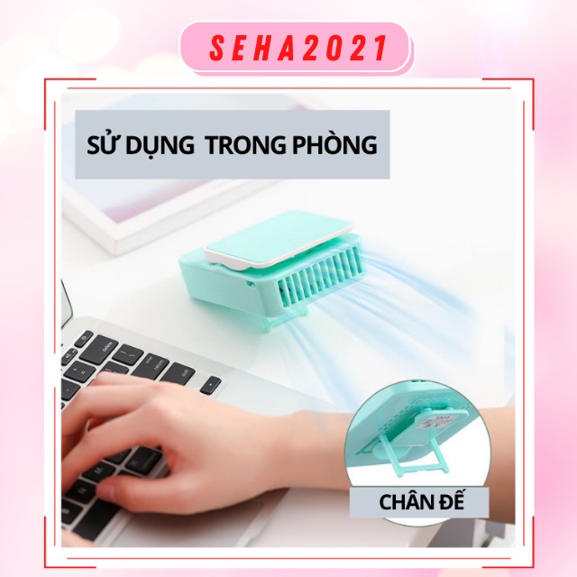 [Mã ELHA22 giảm 5% đơn 300K] Quạt Tích Điện Mini Đeo Cổ, Dắt Lưng, Để Bàn 2000mAh SH11