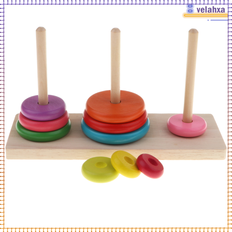 10 Rings Tower of Hanoi Wooden Puzzle Game - Wooden Puzzles for Adults, Classic Puzzle Toy