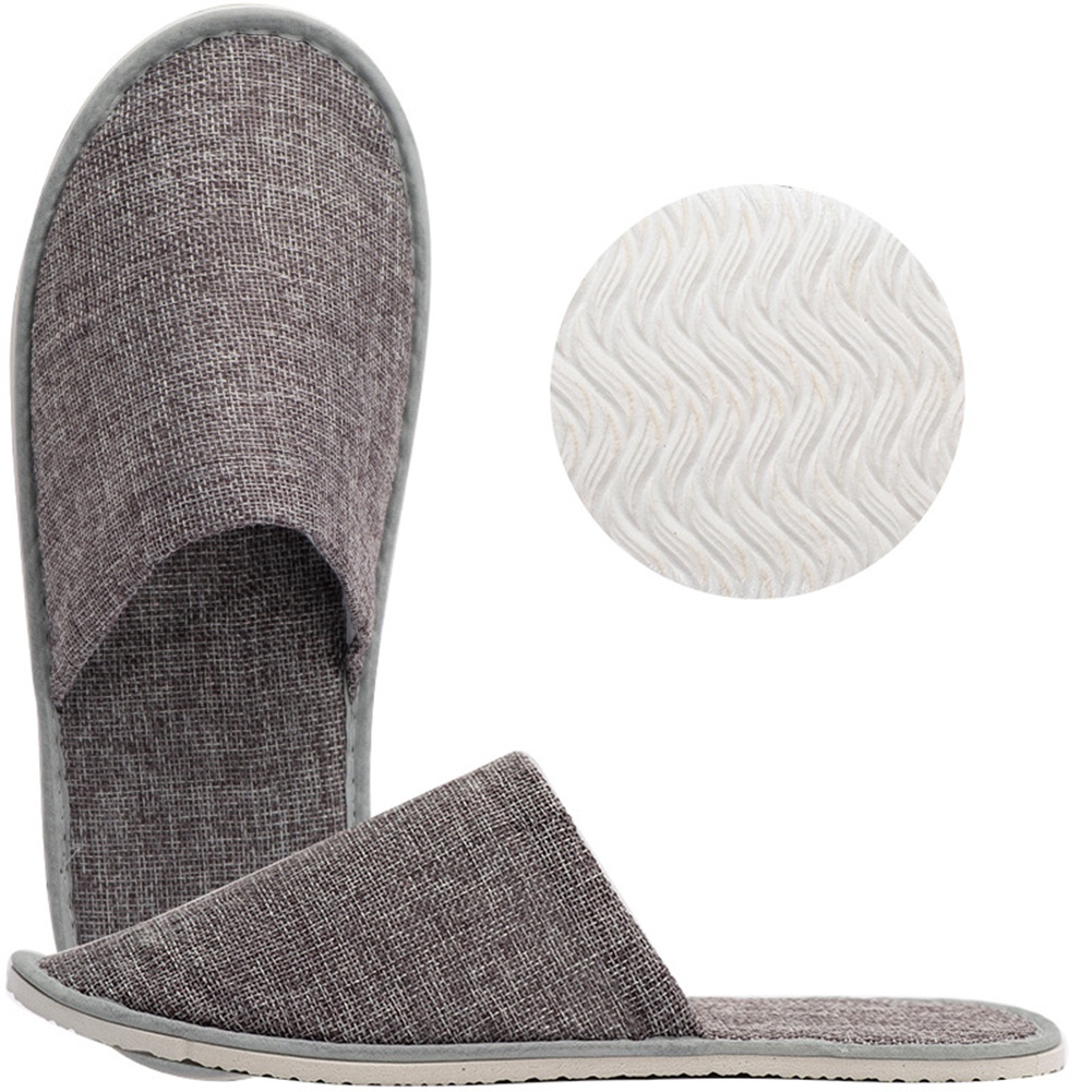 All-match Portable Solid Color Disposable Slippers Cotton And Linen Hotel Men's Women's Slipper