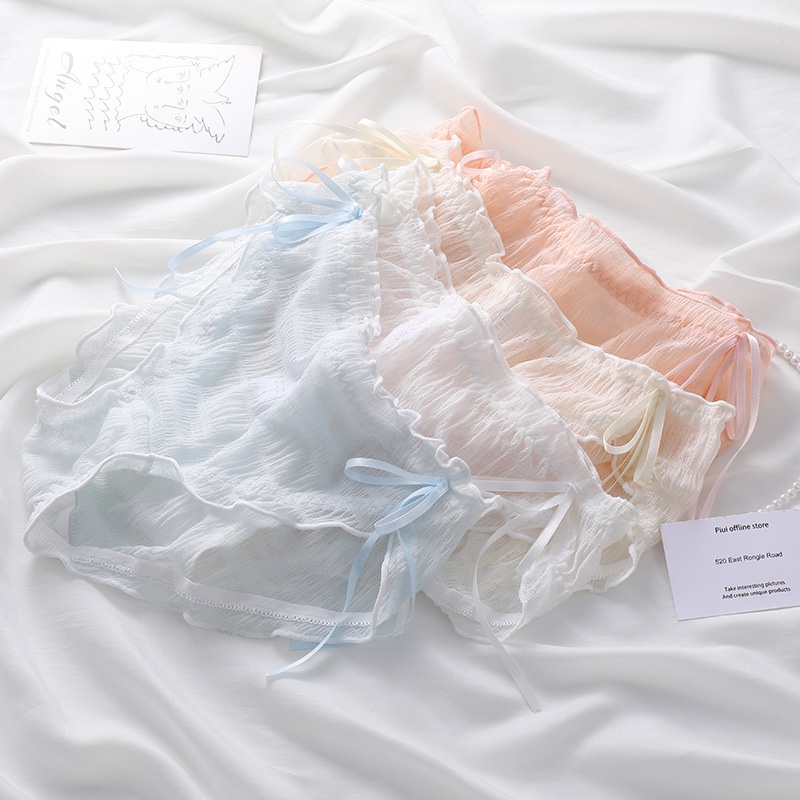 Quần Lót Cotton Lưng Vừa Phối Ren Siêu Nhẹ Quyến Rũ Cho Nữ