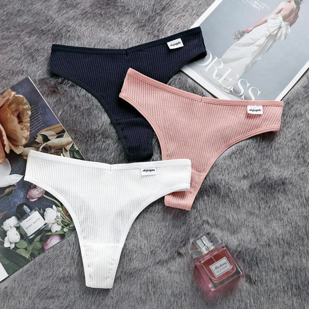 Quần lọt khe nữ - Quần lót sexy cotton gân tăm co dãn kháng khuẩn mịn màn Cavera L163