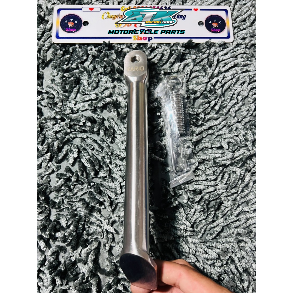 Chân chống nghiêng inox 304 đặt nguyên khối  dành cho xe Vario click  tặng kèm lò xo thép xiken