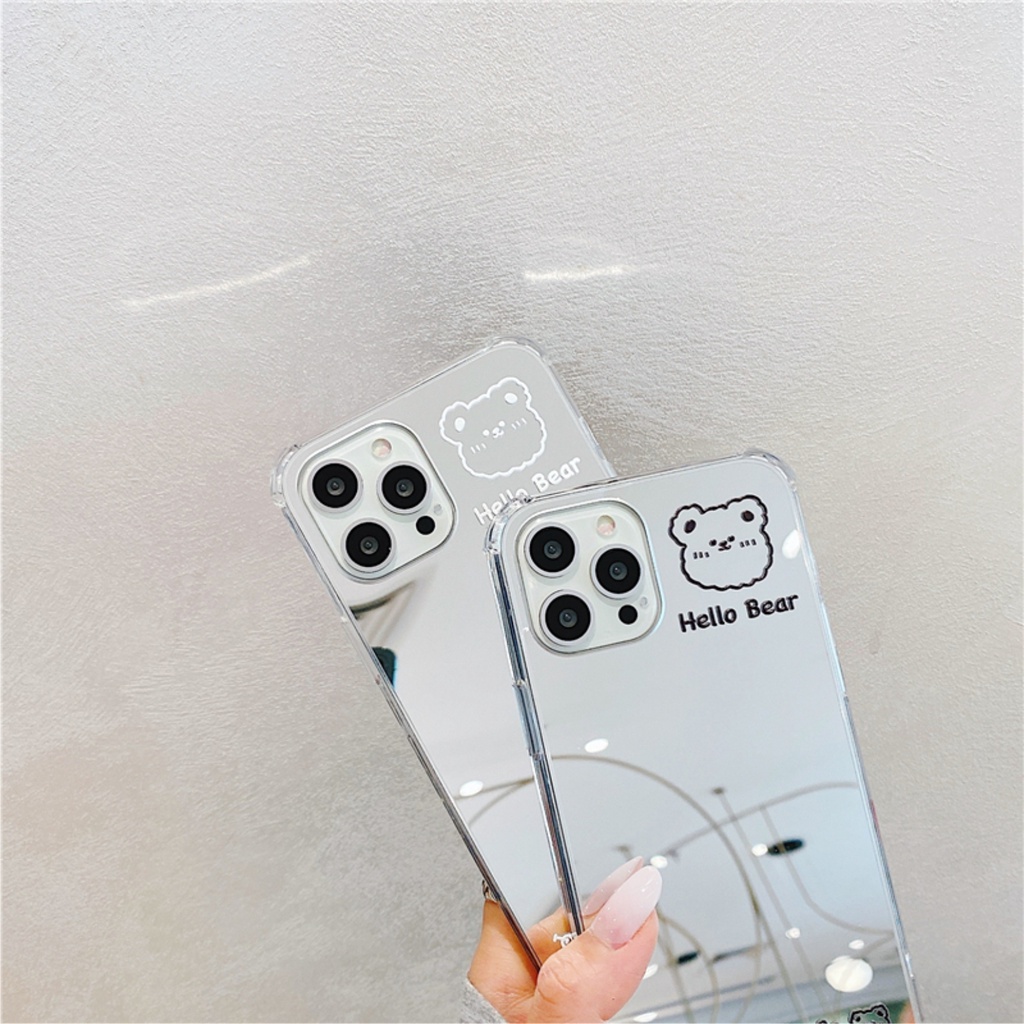 Ốp lưng gương chống sốc Bear cực xinh cho nhiều dòng máy của Iphone/samsung/oppo/realme/vivo/xiaomi