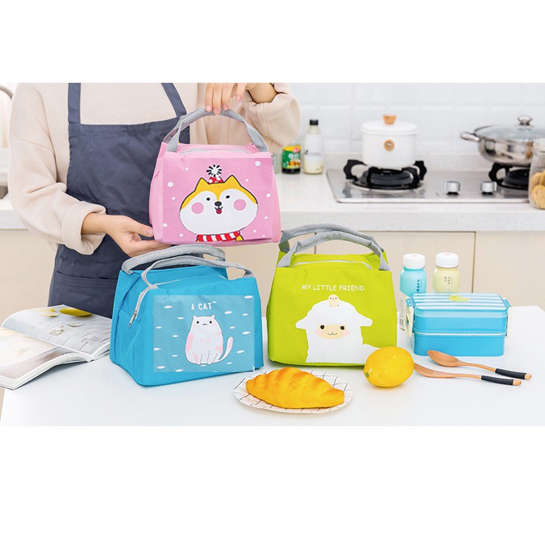 Hộp cơm thủy tinh Hộp cơm văn phòng tặng túi giữ nhiệt và thìa đũa