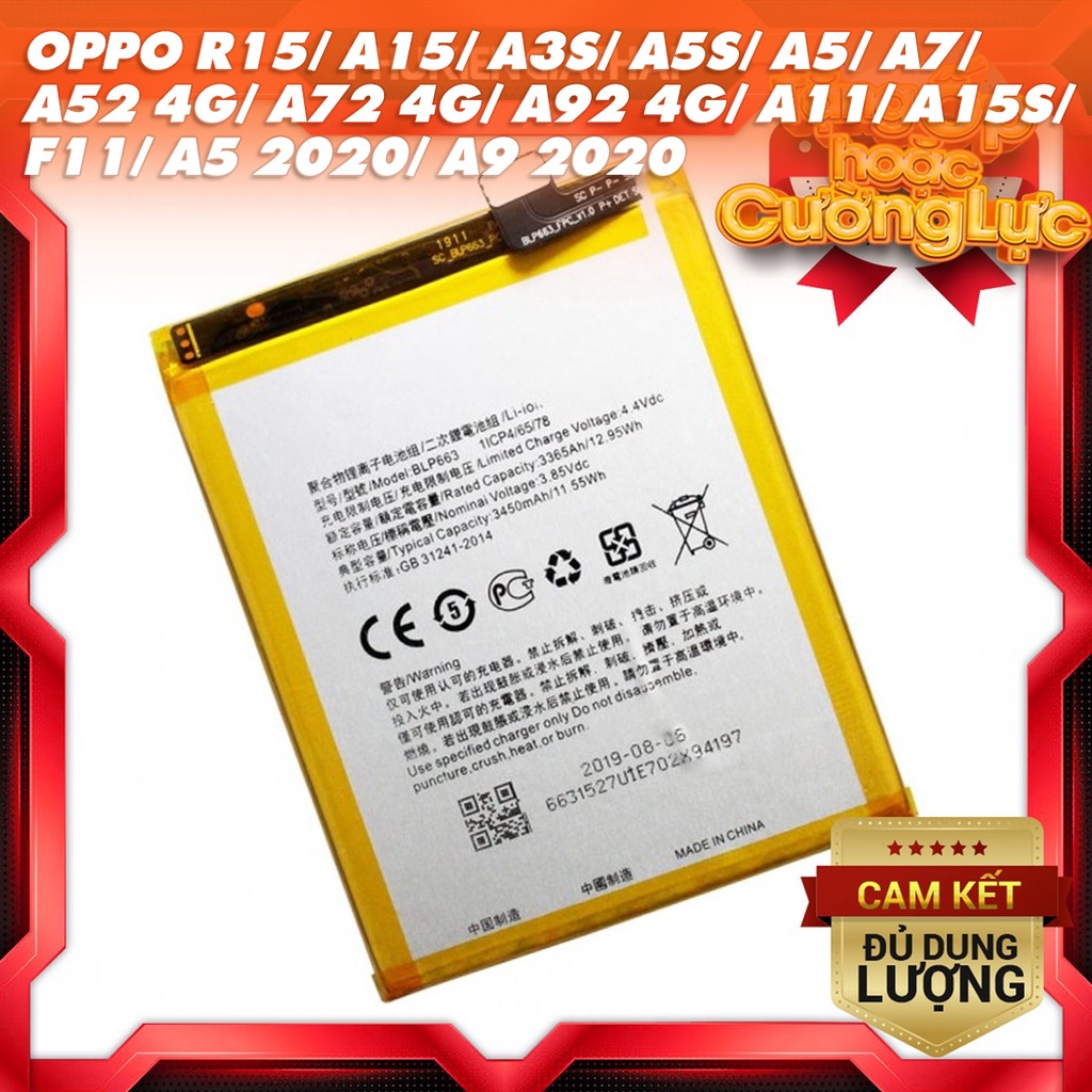 Pin Zin Hãng Scud dành cho điện thoại Oppo R15 BLP663 - 3450mAh