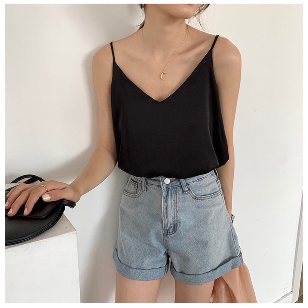 Áo hai dây nữ, áo ba lỗ vải tây form hàn quốc thoáng mát | BigBuy360 - bigbuy360.vn