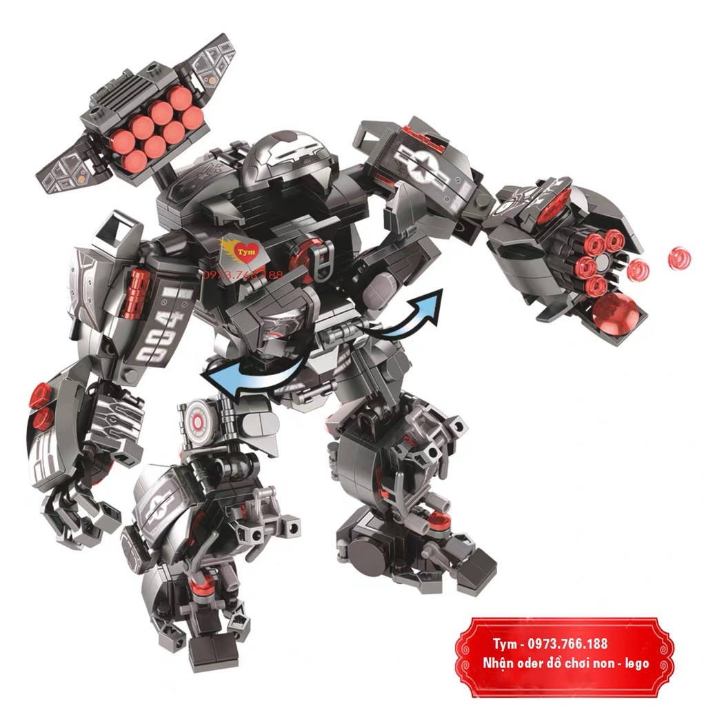Đồ chơi xếp hình Lego Siêu Robot Hulk Buster (Iron man, người sắt) Mã số LY76013 Mẫu lắp ráp lego cho bé trai