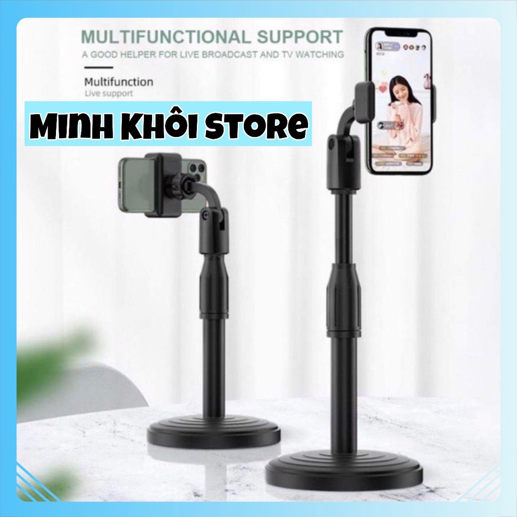 [Freeship] Giá đỡ điện thoại Microphone Stands, kẹp chống lưng 360 ,đế chân tròn để bàn, gía đỡ tiện lợi đa năng