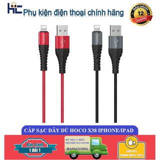 Cáp Sạc Dây Dù Hoco X38 Iphone/ipad 1m Chính Hãng - Chống Gãy, Chống Đứt