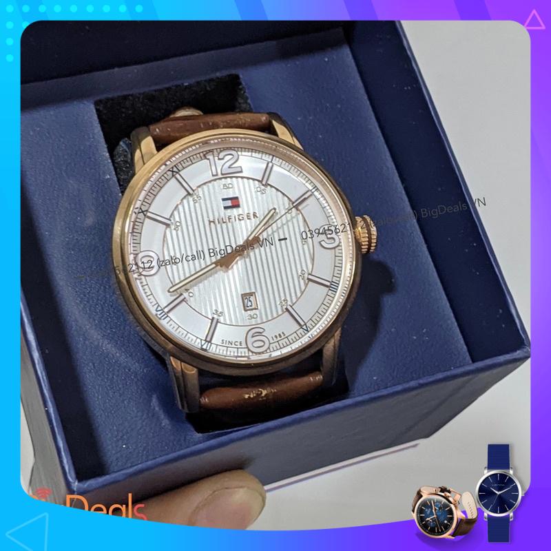 Đồng hồ nam dây da Tommy Hilfiger George White Dial Leather Strap Men's Watch 1710346 | BigDeals VN