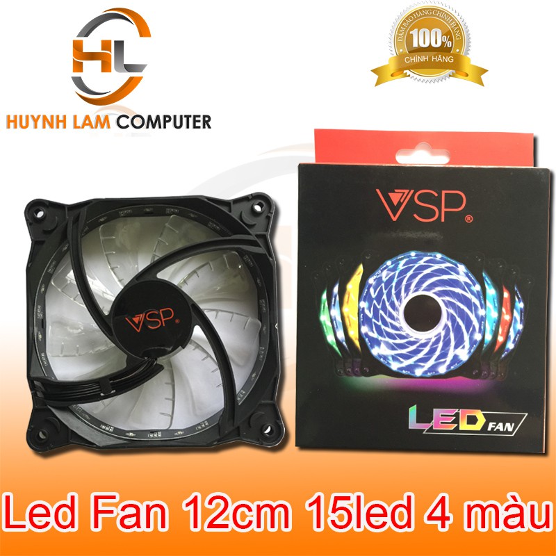 Fan led 12cm VSP 15 led màu đỏ-Quạt thông gió thùng máy