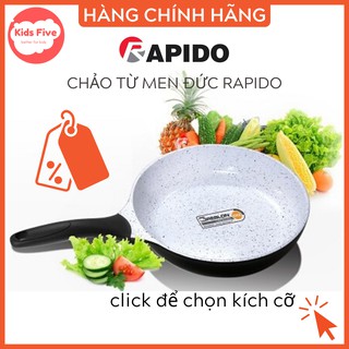 Chảo Chống Dính Bếp Từ Rapido Size 20, Size 24, Size 28, Đúc Nguyên Khối, Phủ Men Gốm ĐỨC