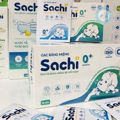 [HSD 2025] HỘP 30 GÓI Gạc rơ lưỡi Sachi dịch chiết lá hẹ - Vệ sinh răng miệng cho bé - (katydang)