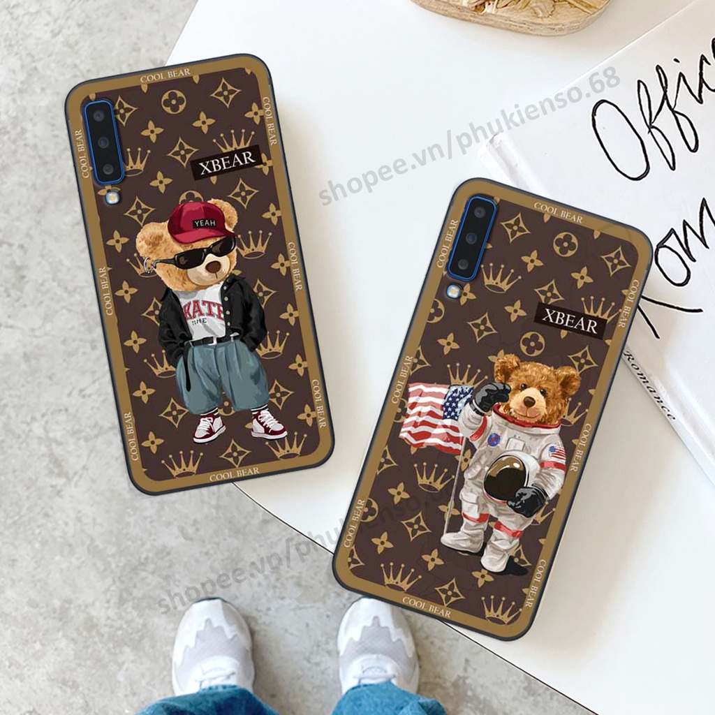 Ốp lưng điện thoại Samsung A7 2018 / A9 2018 in hình gấu bear, kaws, doremon thời trang, ốp lưng cao cấp chất lượng