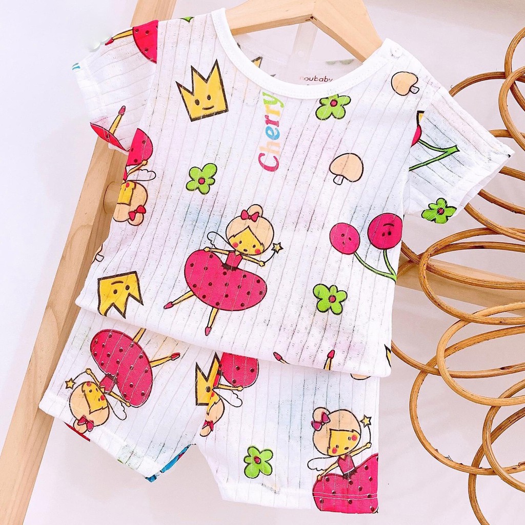 Bộ Cộc Tay COTTON GIẤY QUẢNG CHÂU Cao Cấp Cho Bé - Quần Áo Cho Bé Trai Bé Gái Sơ Sinh 4-14KG