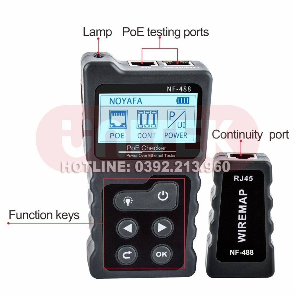 Máy Test Và Kiểm Tra Tín Hiệu Cáp Mạng POE NOYAFA NF-488 cao cấp- hàng chính hãng NOYAFA