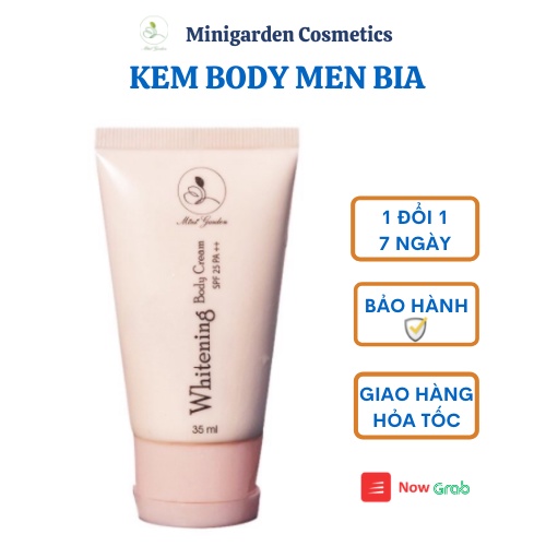 Kem body men bia Mini Garden dưỡng da toàn thân whitening body cream SPF 25 PA ++ 35ml PV1007