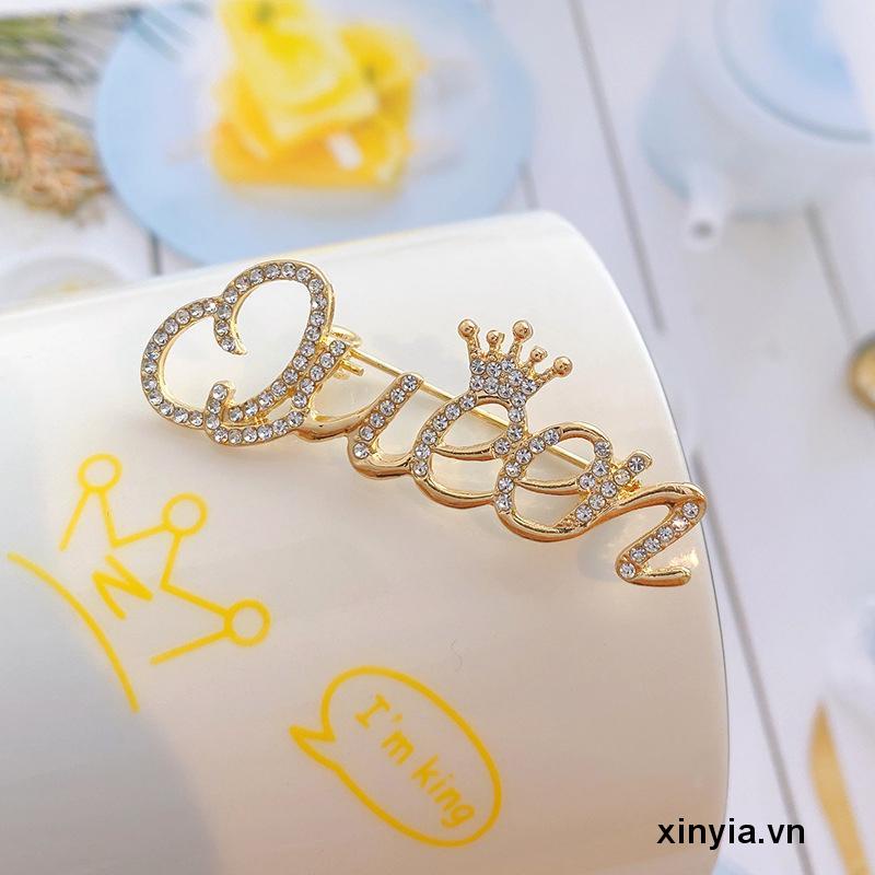 Cài Áo Hình Vương Miện Đính Đá Thời Trang