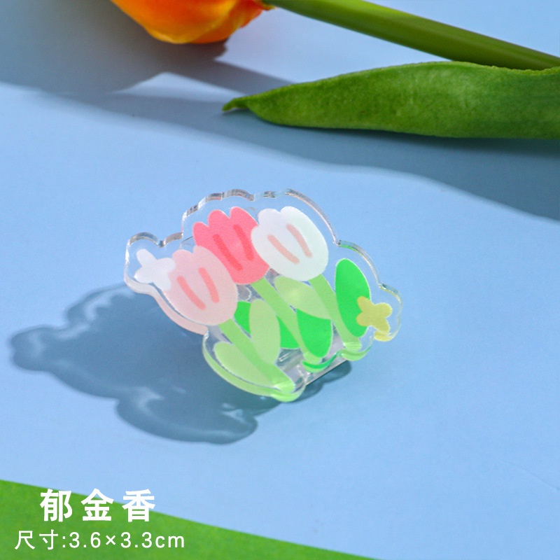 Kẹp Giấy Note Trong Suốt Họa Tiết Hoa Xinh Xắn