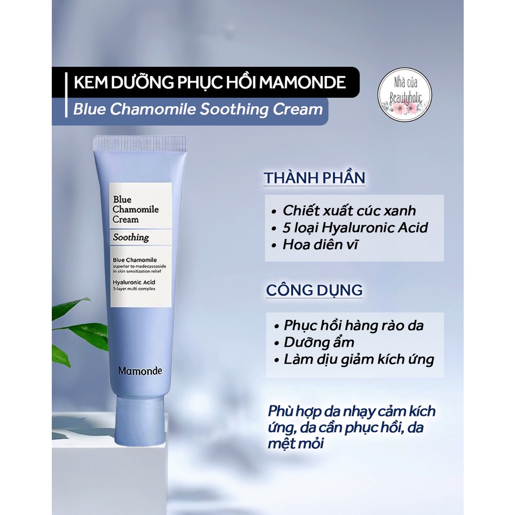 Kem dưỡng hoa cúc xanh MAMONDE BLUE CHAMOMILE CREAM