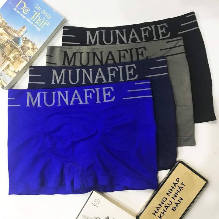 Quần sịp đùi nam Munafie cao cấp (1 Quần) FREESIZE 50-75KG_kháng khuẩn khử mùi, không phai màu, không bai nhão