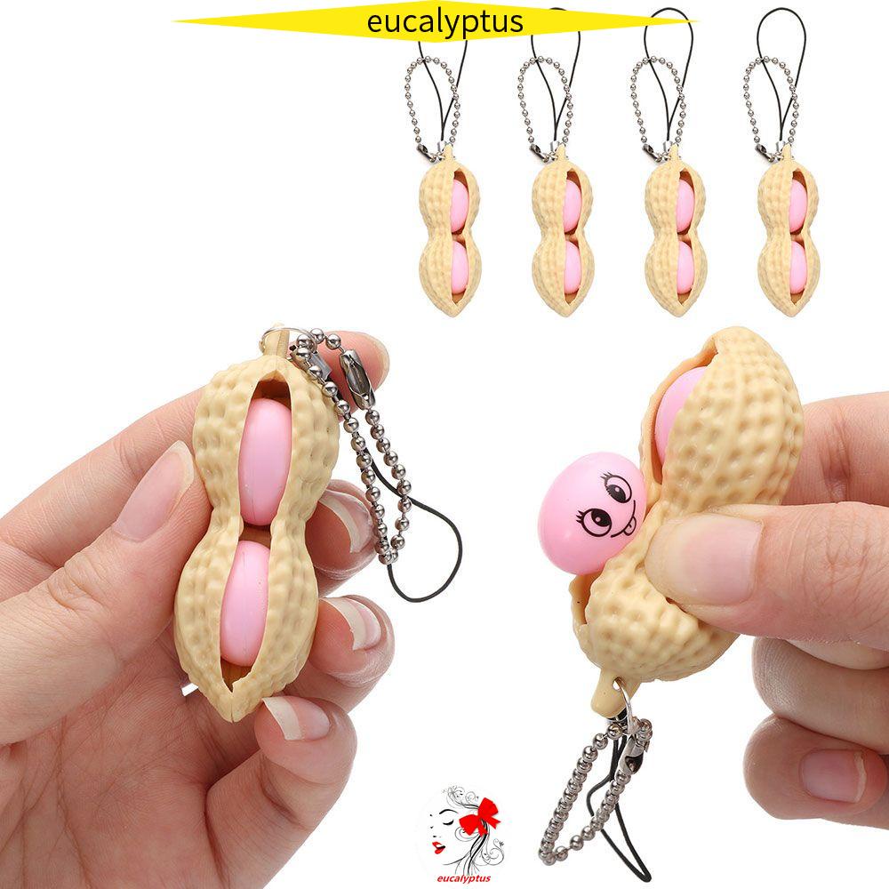 1/3/5/10 Móc Khóa Đồ Chơi Hình Hạt Đậu Phộng Dễ Thương