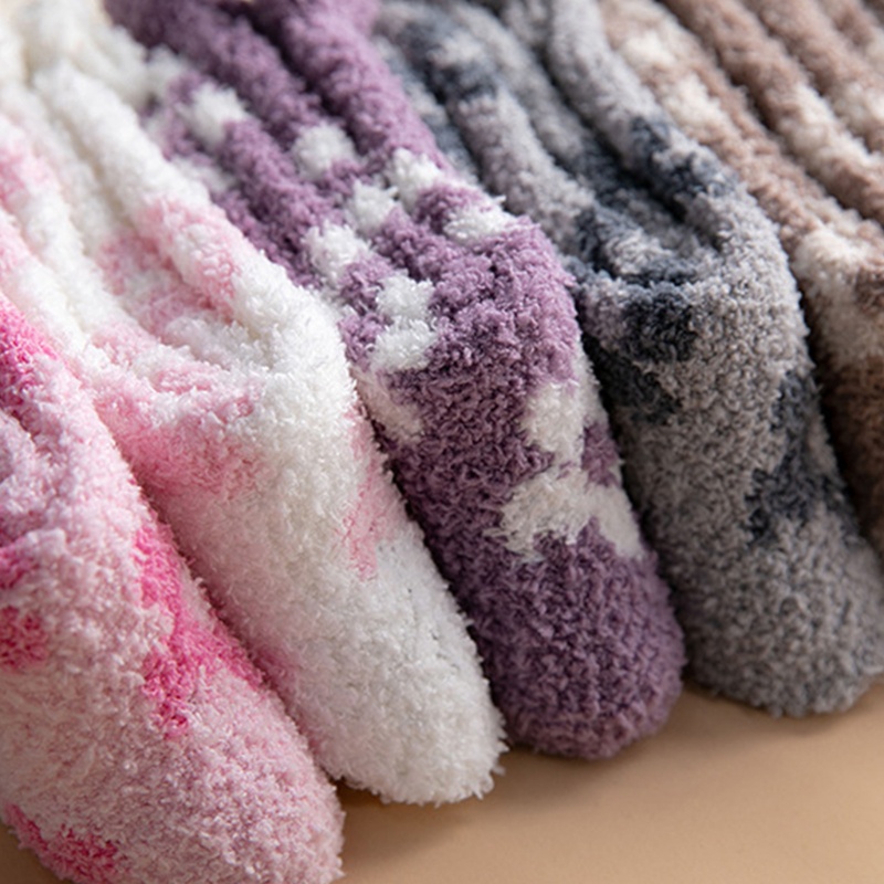 Xixi Đôi Tất Nhung Màu Trơn Phối Bèo Nhún Thời Trang Mùa Đông Cho Nữ