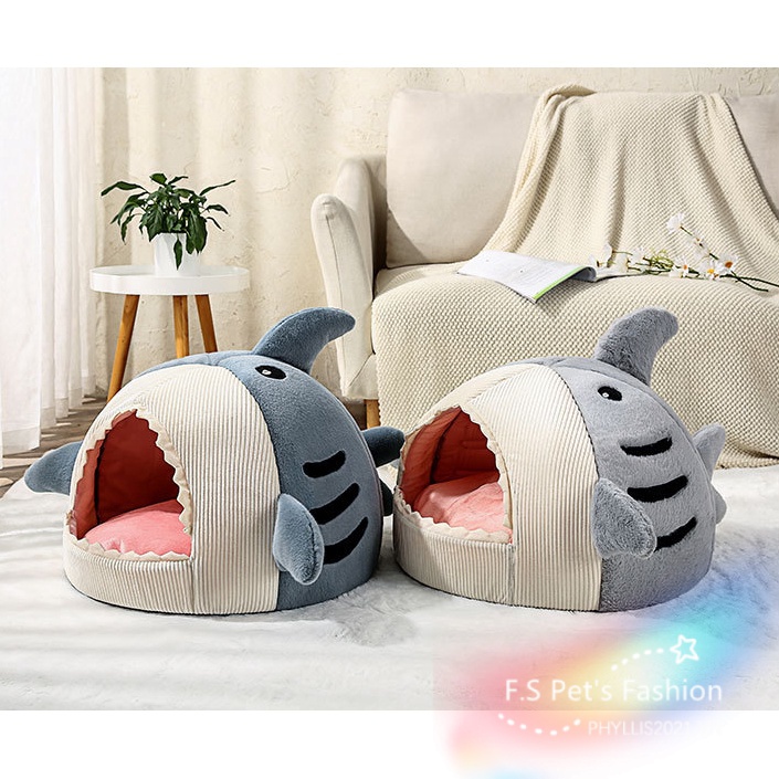 Nhà Ngủ In Hình Khủng Long/Cá Mập Dễ Thương Cho Thú Cưng