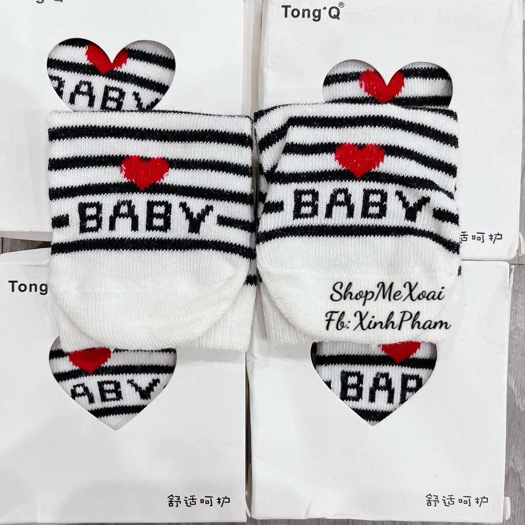 TẤT HỘP BABY CHO BÉ SƠ SINH CHẤT COTTON MỀM MẠI size 0-6M