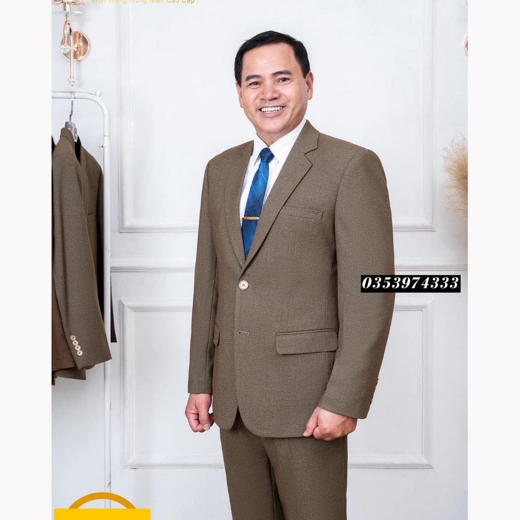 Bộ vest nam trung niên.vest nam vải tuytsi 2 khuy .hàng xuất khẩu