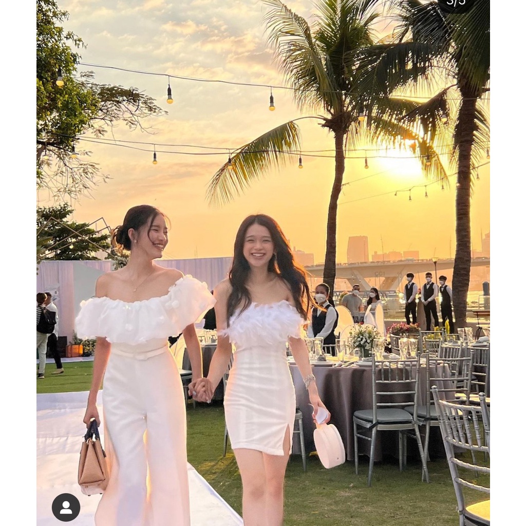 JUMPSUIT SUÔNG DÀI BẸT VAI KÈM BELT