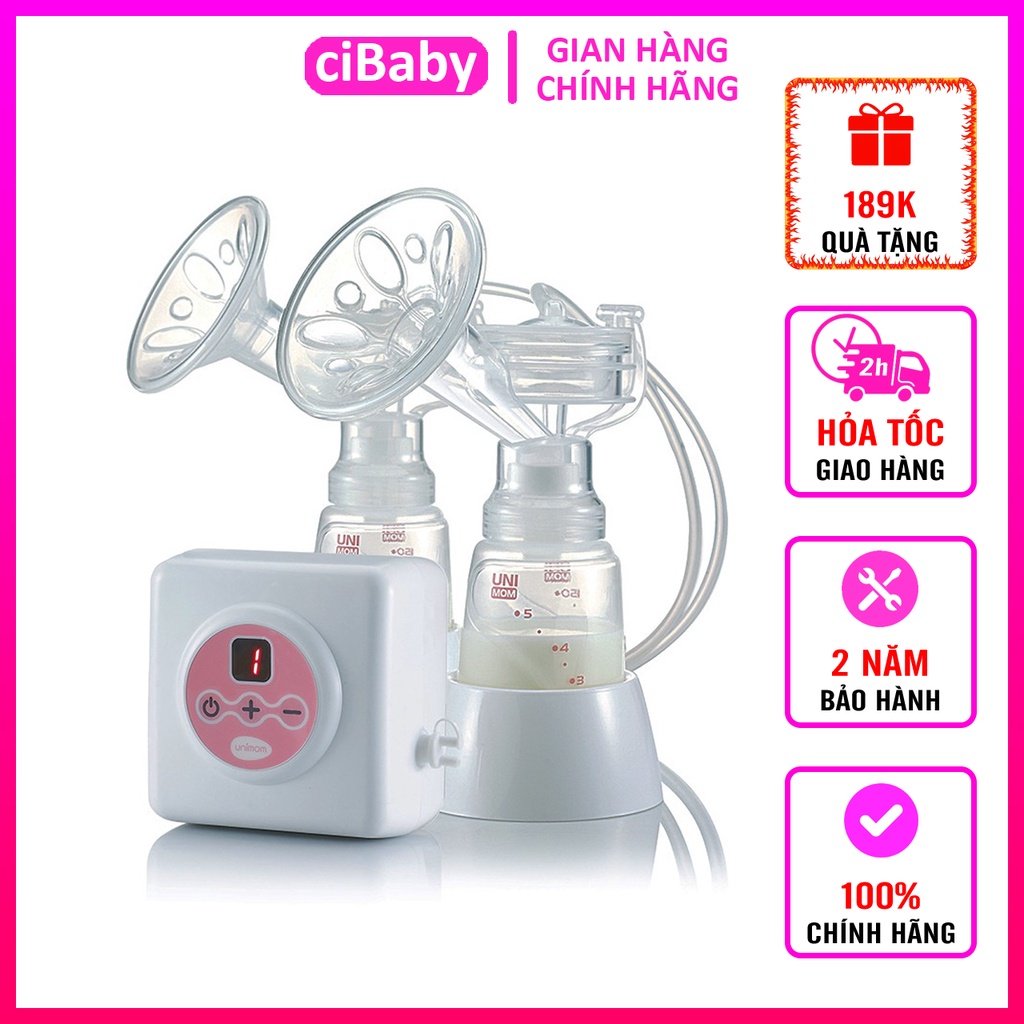 [CHÍNH HÃNG] Máy hút sữa điện đôi Unimom Allegro Premium có mát xa kích sữa / 7 cấp độ lực hút