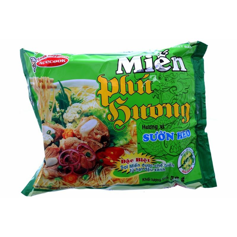 Miến Phú Hương thùng 24 gói vị Sườn heo/ Thịt bằm/Lẩu thái tôm